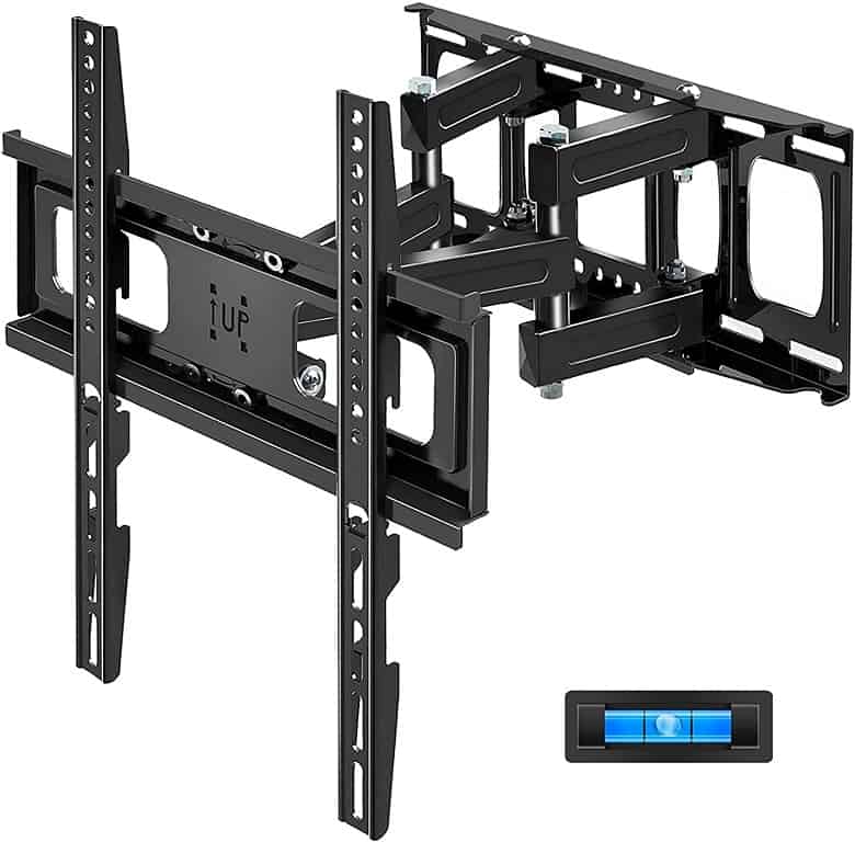 TV Wall Mount Swivel and Tilt, JUSTSTONE Full Motion TV Wall Mount Bracket with Height Setting for Most 27-65 Inch TVs, Articulating Arms with Smooth Extension