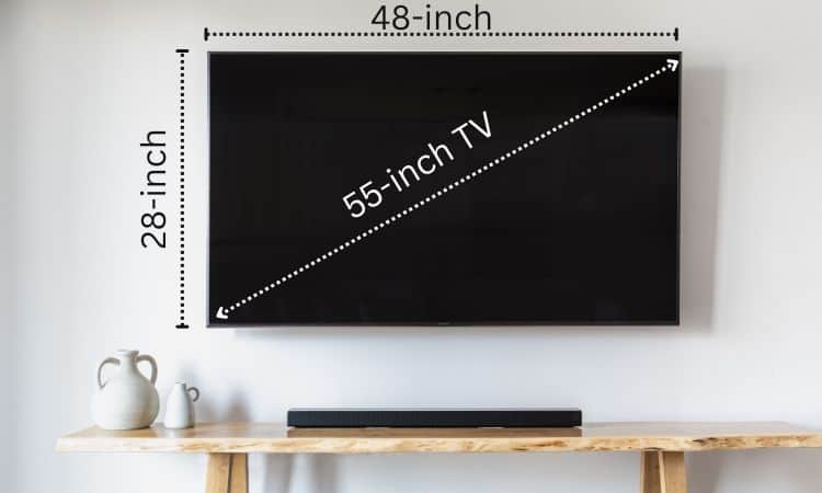 55 Inch TV Dimensions For All Brands mm Cm Inches Feet 
