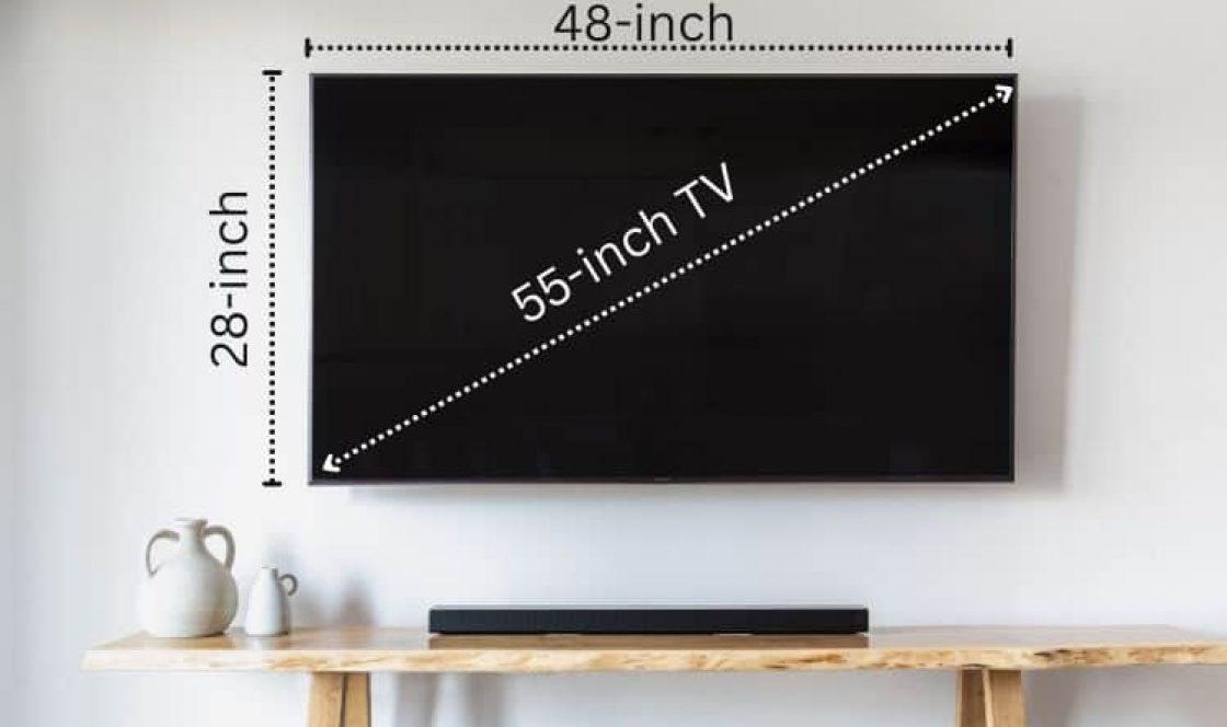 55 Inch TV Dimensions For All Brands mm Cm Inches Feet 