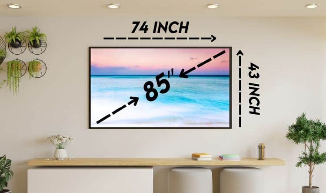 85 Inch TV Dimensions For All Brands mm Cm Inches Feet 